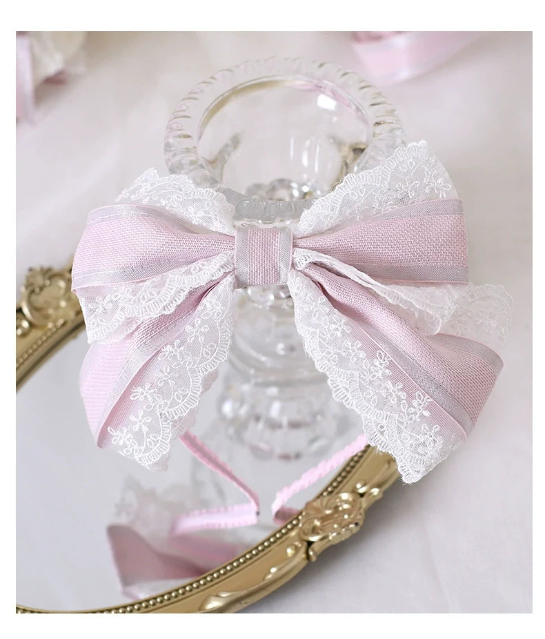Xiaogui - Sweet Lolita Headdress Pink - Handmade Christmas Accessories Headwear