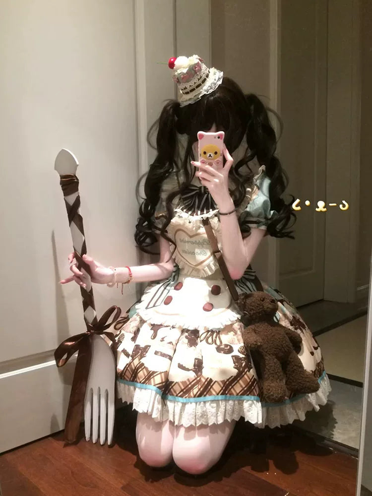 White Sugar Girl - Sweet Lolita Confectionery OP Dress - One-piece