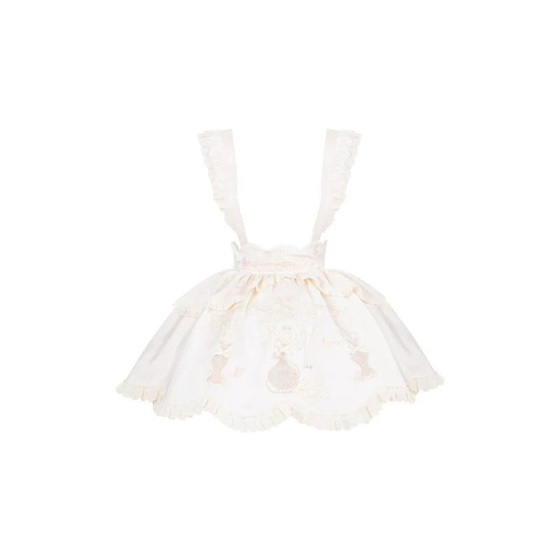 With PUJI - Flying Flower Token - Oriental Lolita OP Dress, Embroidery detail view 13