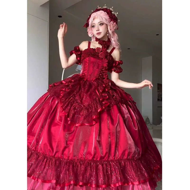 Flora Muse - Silent Manor Lolita Ball Gown - Off-shoulder tiered