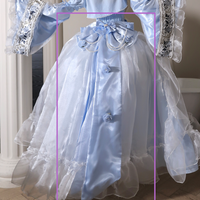 Daydream Whispers - Blue-and-White Porcelain - Lolita Fashion collection with layered translucent panels - Train / S