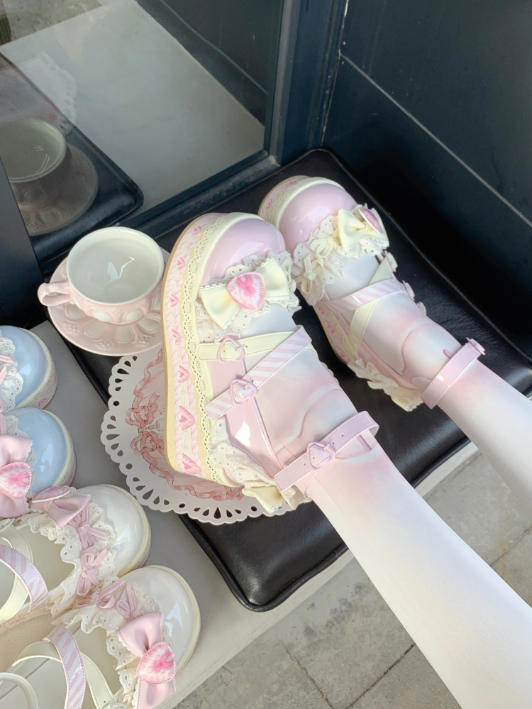 现货【草莓限定全色】厚底呲甜可爱甜美少女lolita鞋