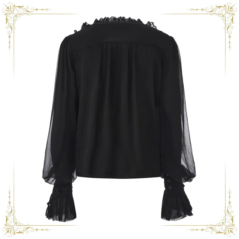 Immortal Thorn - Eternal Treasure Voyage - Ouji Lolita Chiffon Blouse with Ruffles