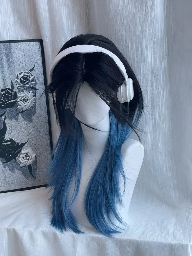Star Wolf black-and-blue mullet full wig - view 4