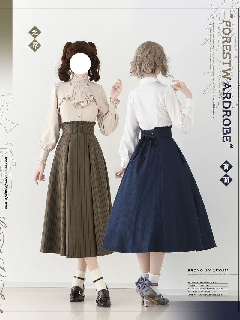 Forest Wardrobe - Forest Journal - Boned High-Waist Striped Skirt - 5