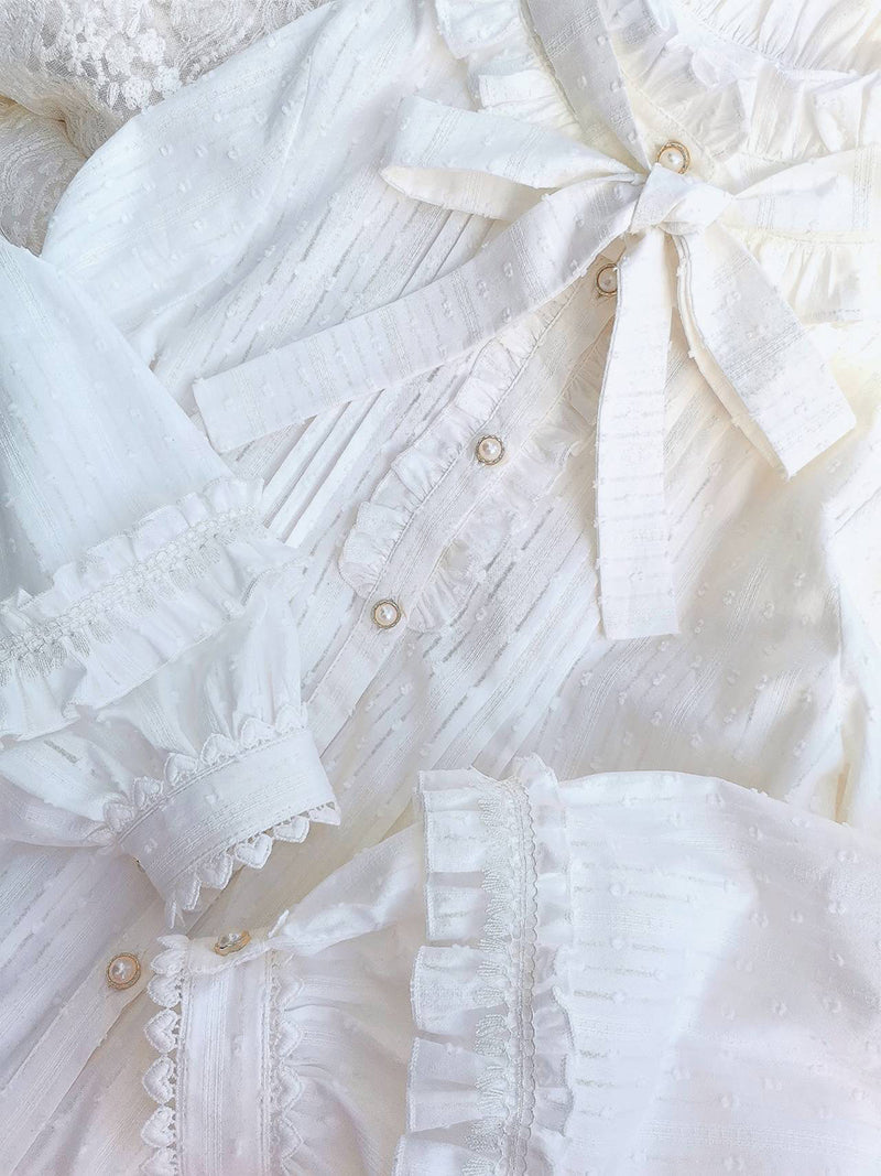 Yilia - Sweet Lolita Long Sleeve Cotton - Blouse Innerwear