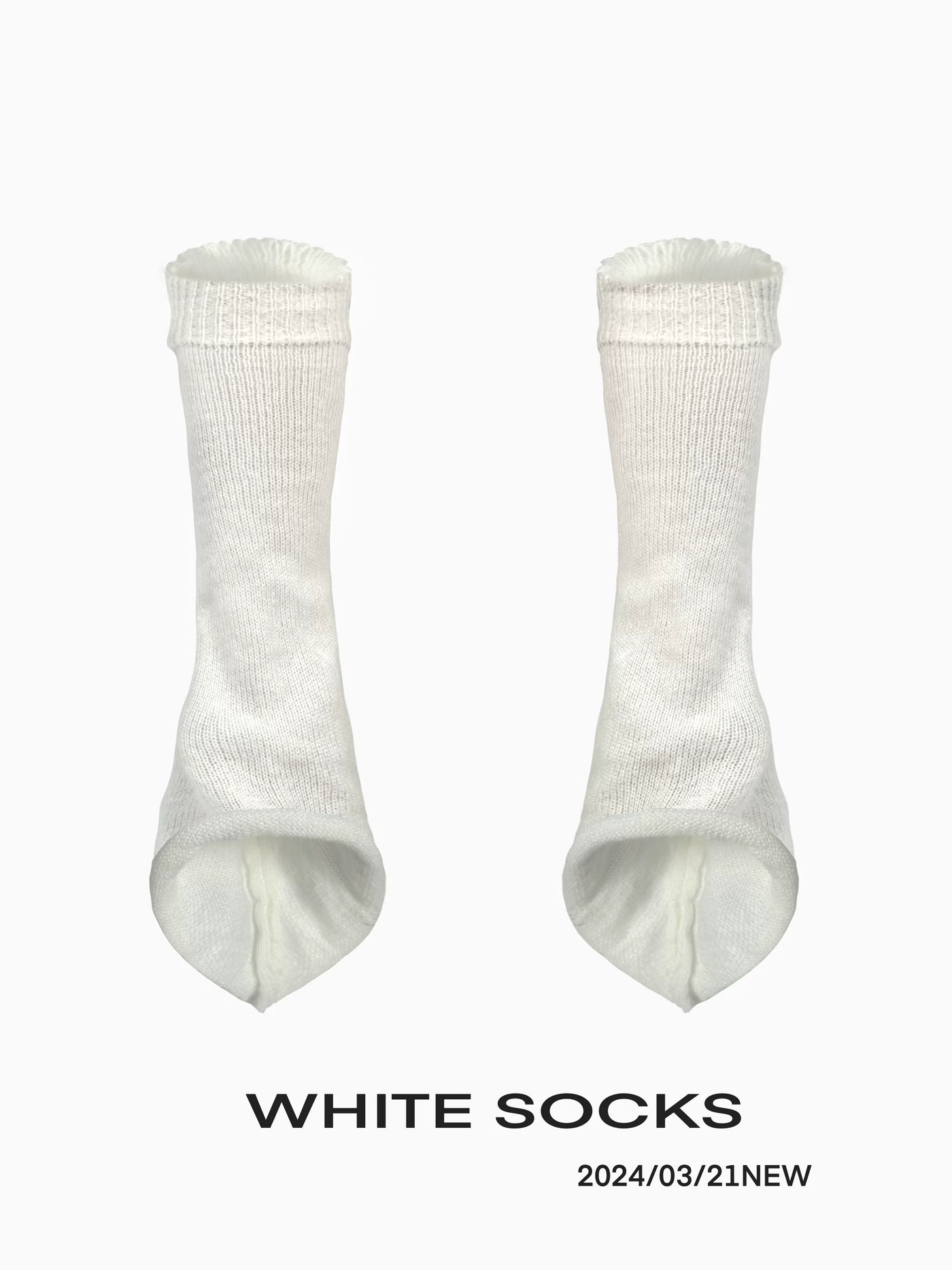 White Socks - Harajuku Y2K - Slouch Socks with a Gathered Leg