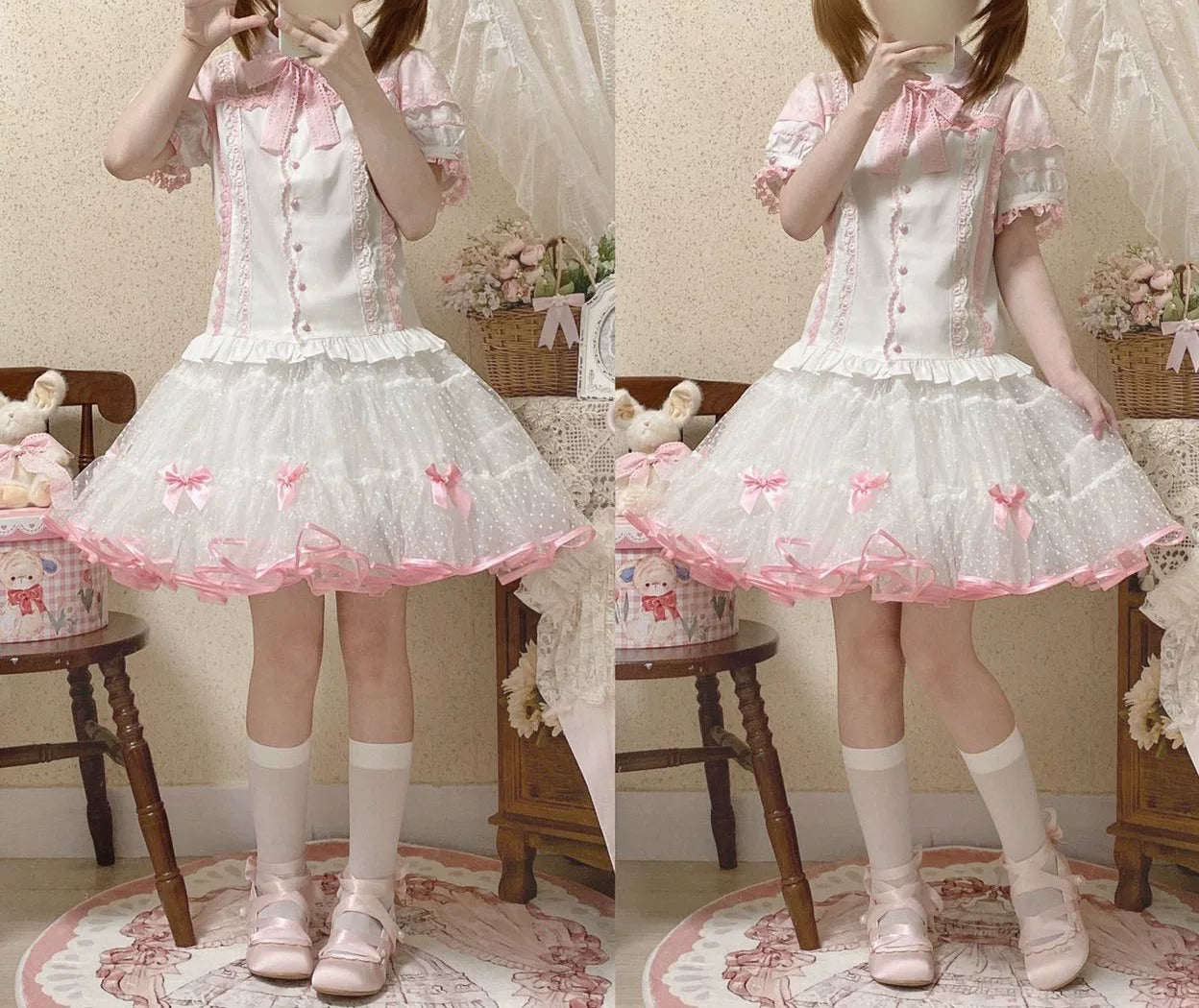 Galette Bunny - Sweet Heart - Petticoat with Heart Flocking
