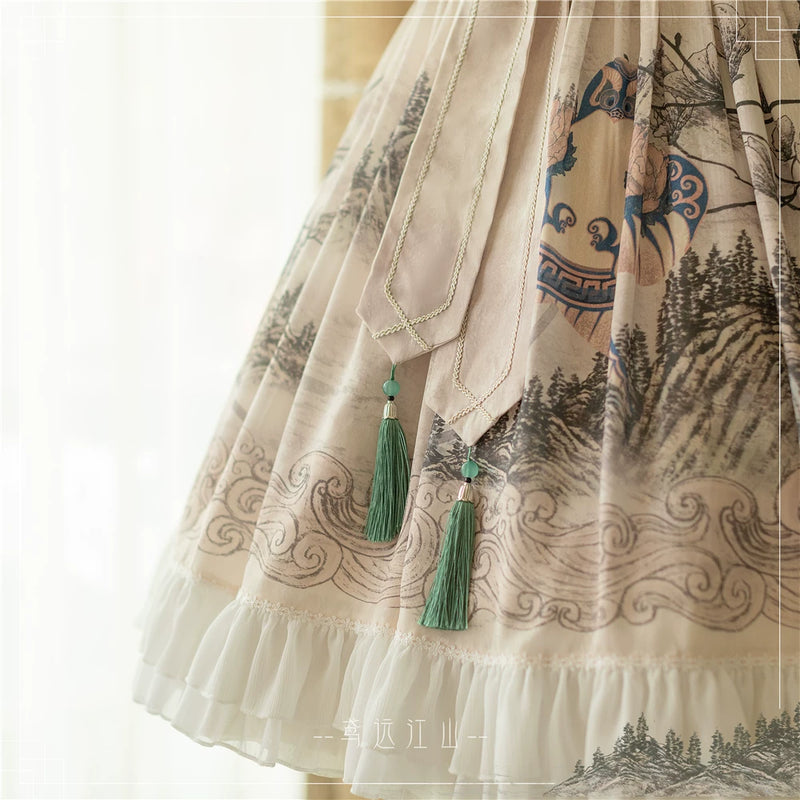Forest Wardrobe - Kites over Distant Mountains - Chinese-Inspired Lolita OP Dress - 7