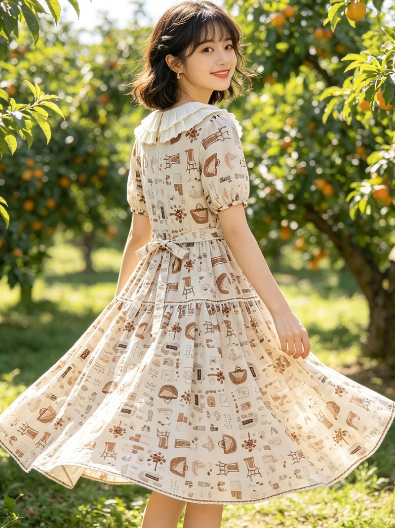 Yueele - Meadow Button Front - Plus-Size Sweet Lolita OP Dress - detail view 3