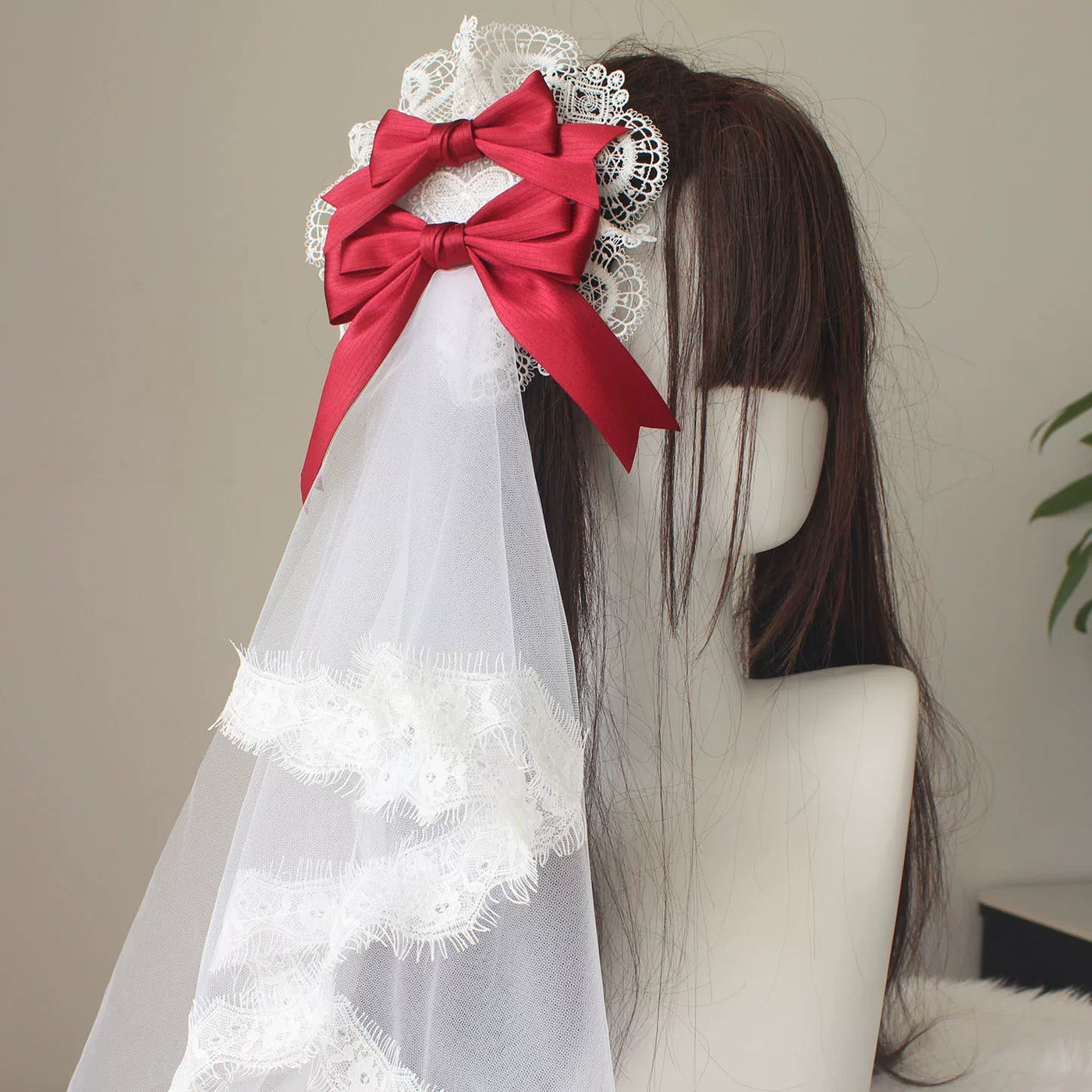 Deer Girl Handmade - Strawberry Angel Cake - Mini Top Hat with Ribbon Bows