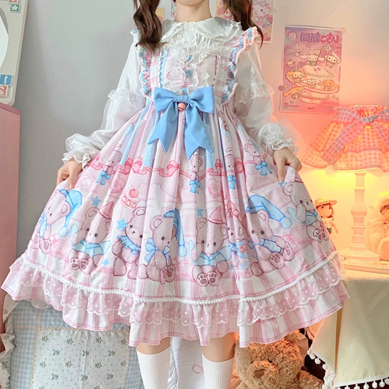 Yueele - Teddy Tea Party - Plus-Size Lolita Outfit Set - detail view 8