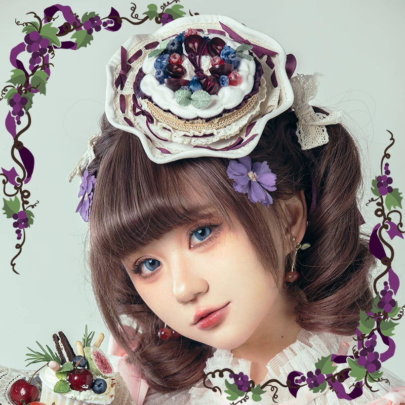 Star Box - Fruit Tart - Fruit-Tart Headwear with Hat, Hairband and Brooch Options