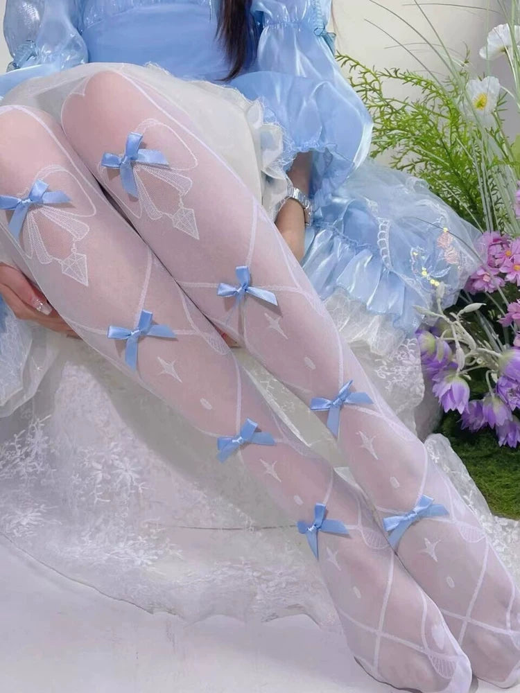 Fantasy Doll - Diamond Sweetheart - Bow Over-the-Knee Socks