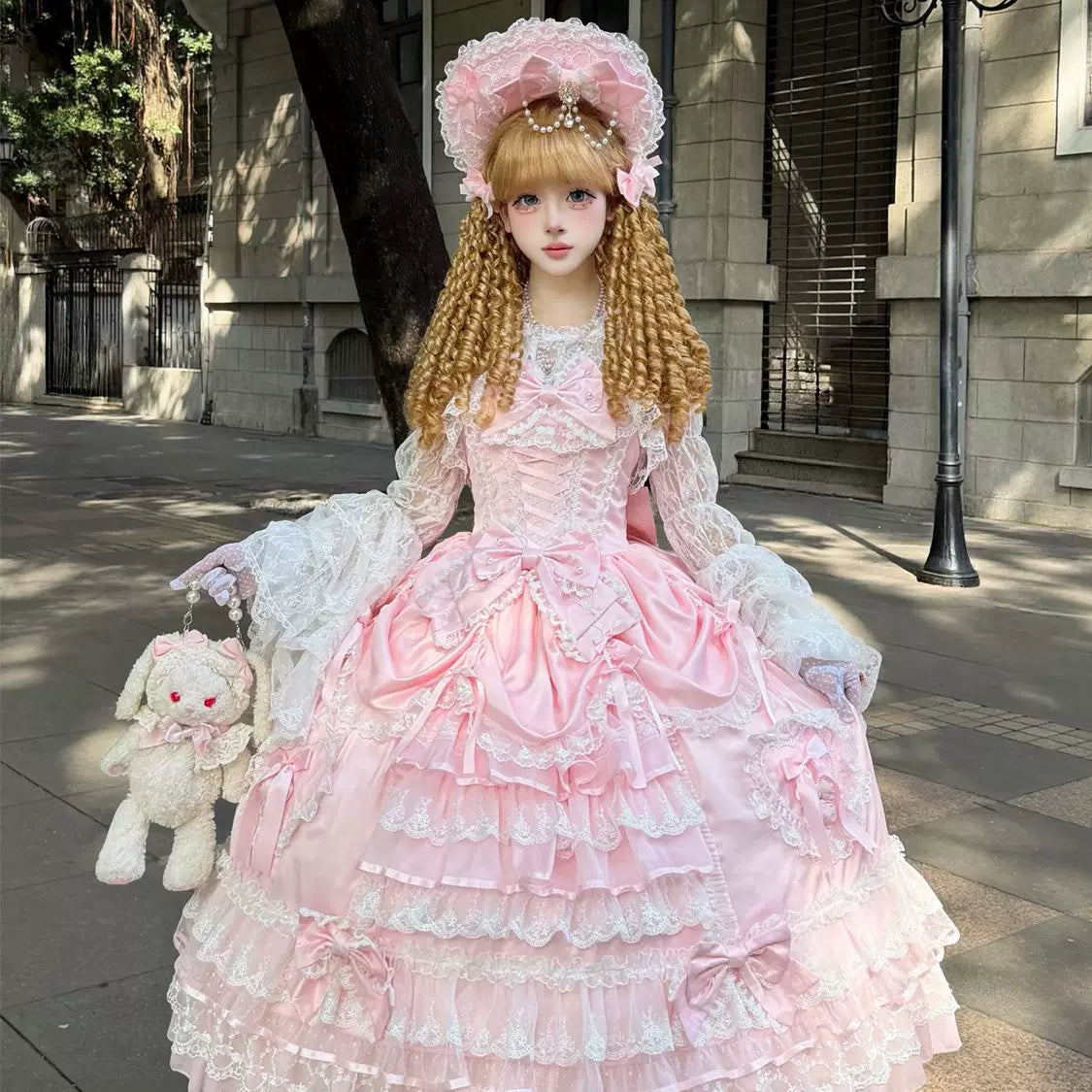 Lady Han Bridal Sweet JSK Dress from Lolita Fetch featuring intricate curtain poem embroidery and elegant design details.