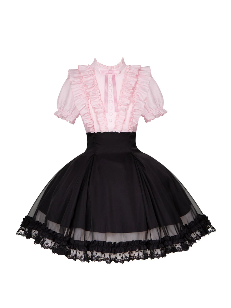 With PUJI - Miss Laura: Snow Kiss - Lolita OP Dress detail view 5