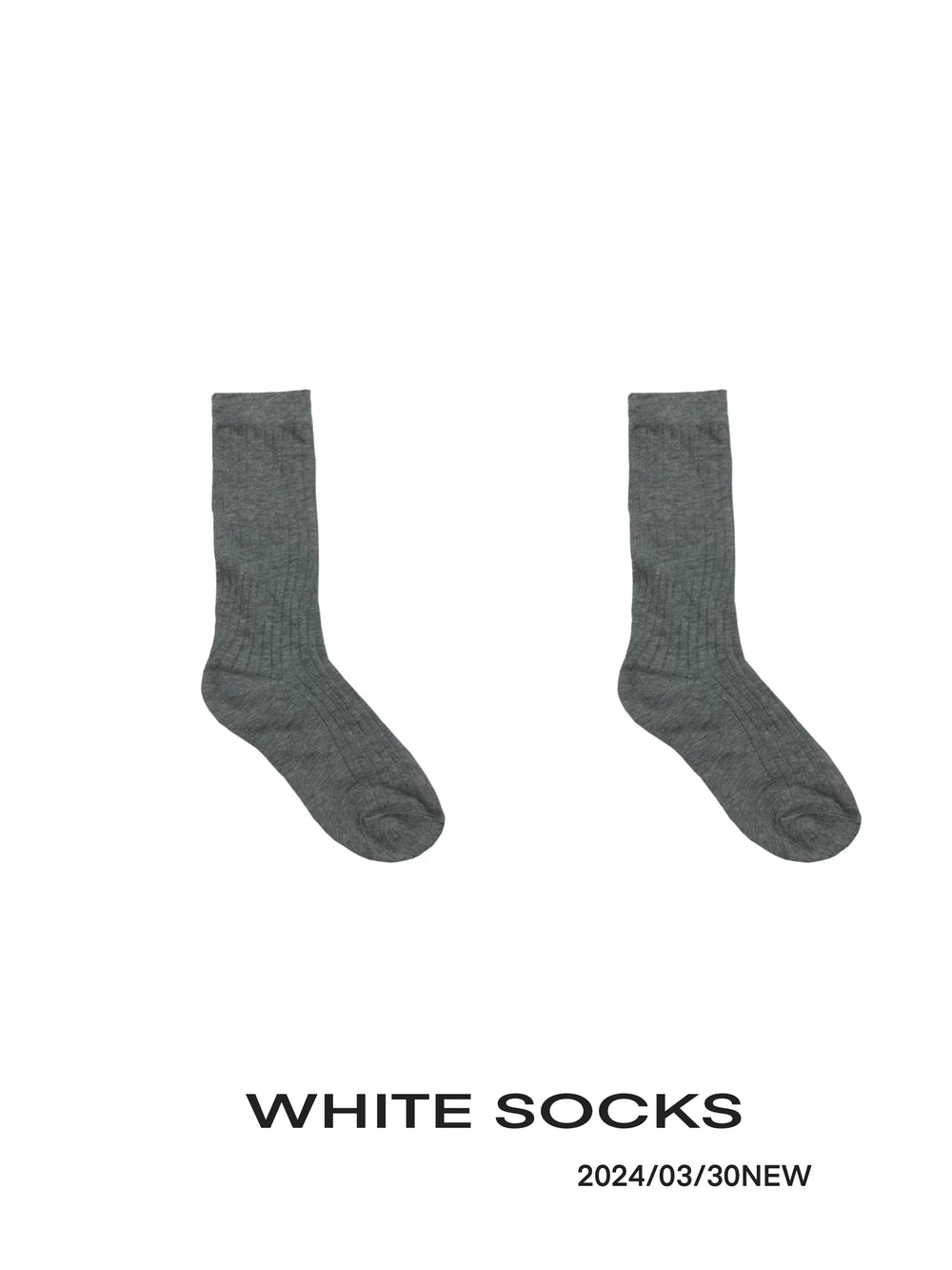 Dark gray mid-calf striped mesh slouch socks