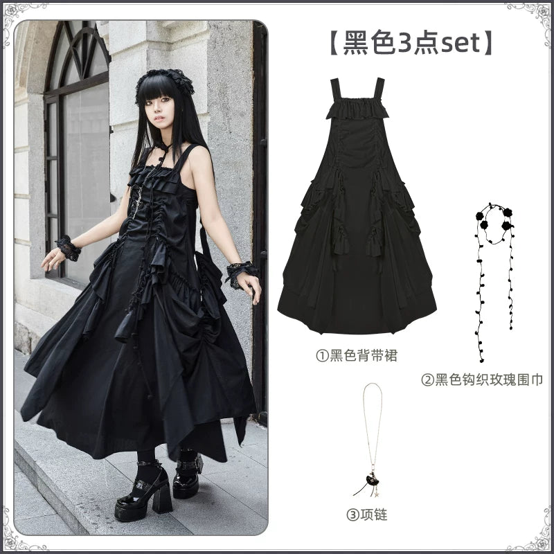 With PUJI - Dream - Lolita OP Dress, Adjustable Straps & Pockets detail view 9