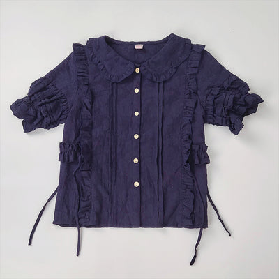 Sakurada Fawn - Plus Size Lolita Short Sleeve - Cotton Blouse Innerwear