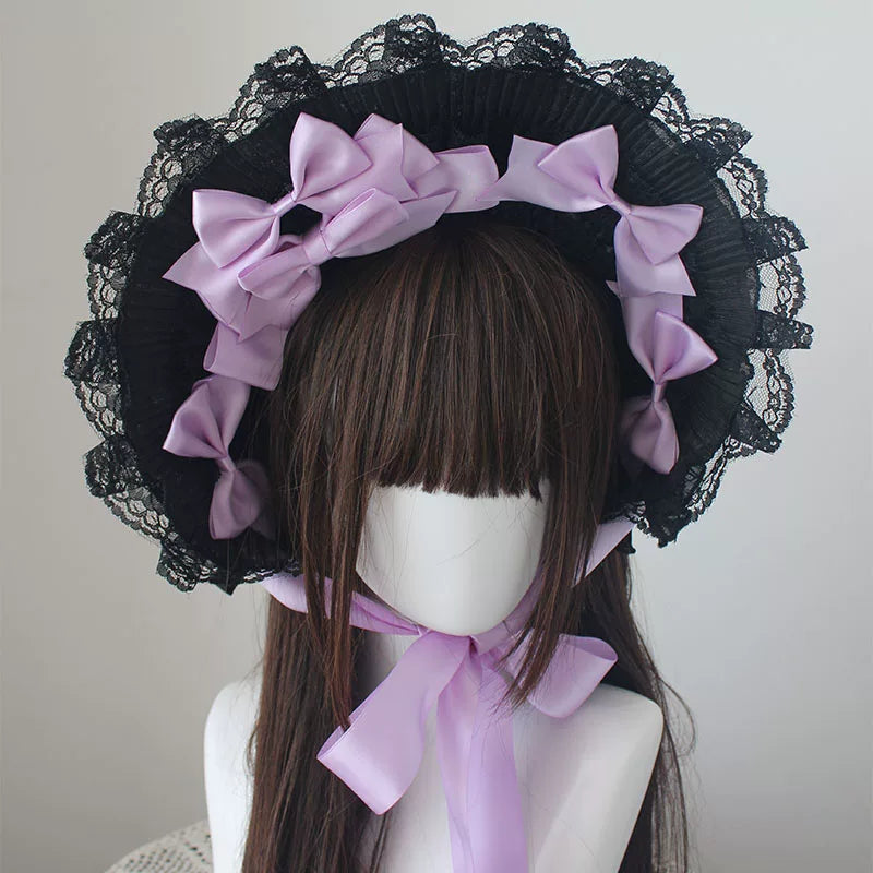 Deer Girl Handmade - Black Lace Ribbon - Black Lace Flat Hat Selection
