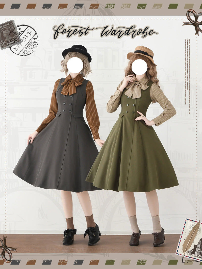 Forest Wardrobe - Foggy Forest - Elegant Lolita A-line JSK Dress, Side Pockets