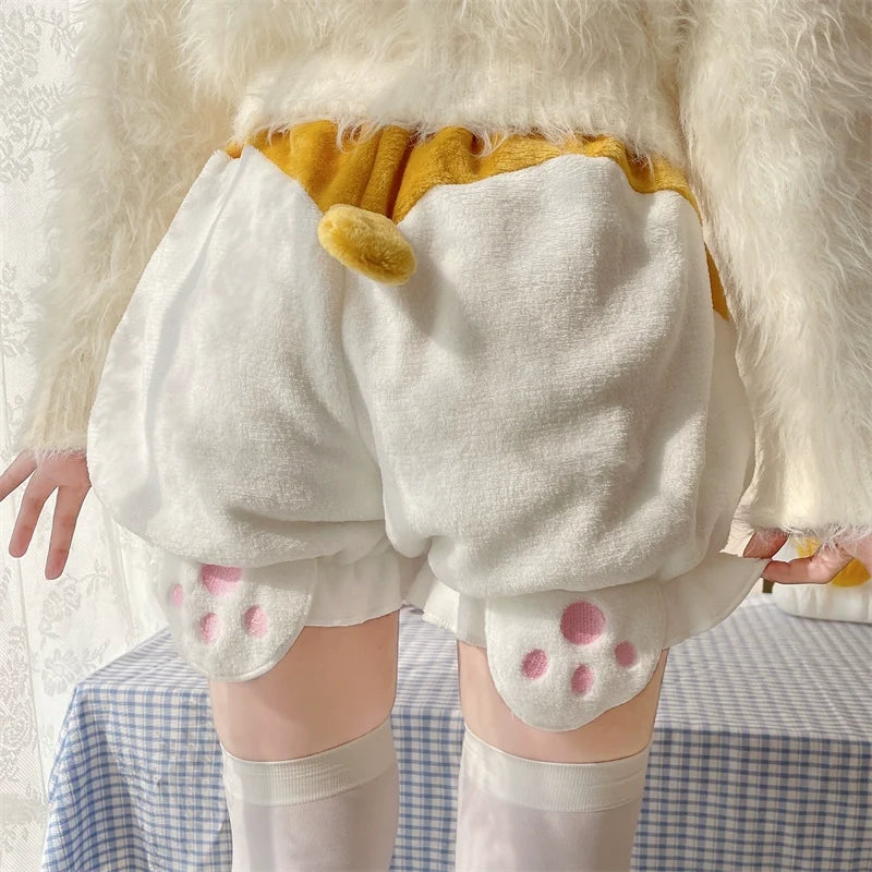 Sugar Girl - Kawaii Winter Lolita Warm Velvet - Bloomers with Corgi Tail Petticoat
