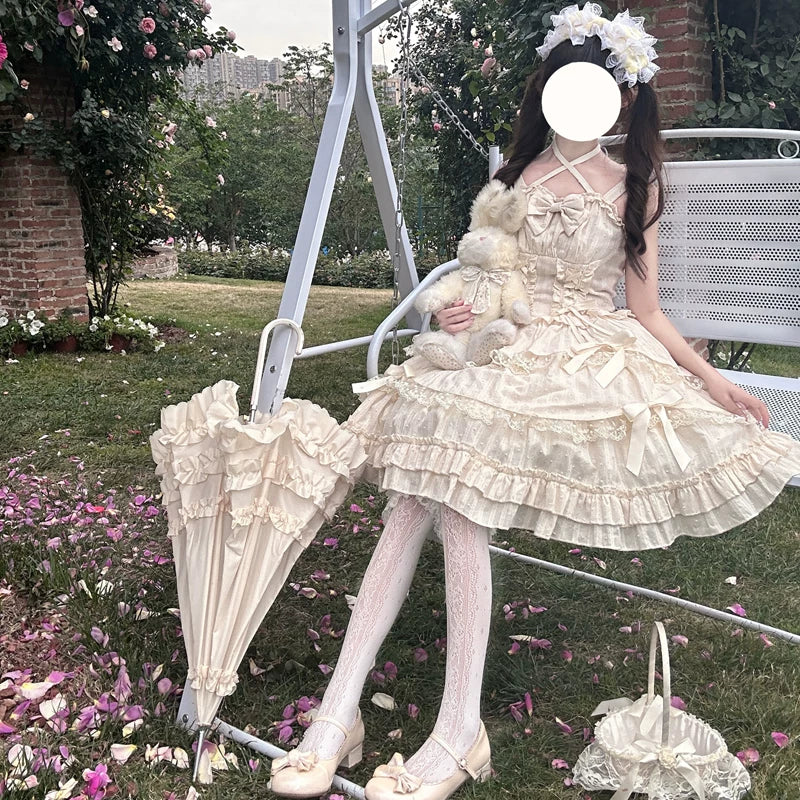Lady Han Miss Pearl original design JSK dress by Lolita Fetch, featuring a detailed floral print and elegant fit.