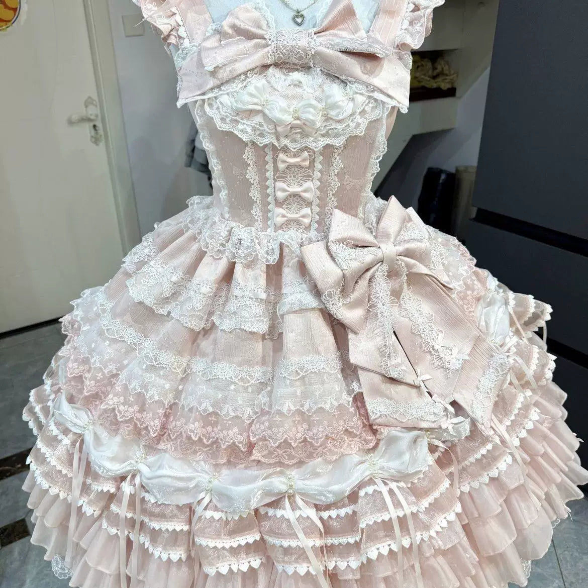 Sweetheart Dream Machine - Flower Wedding - Embroidered JSK with a Tiered Lace Skirt