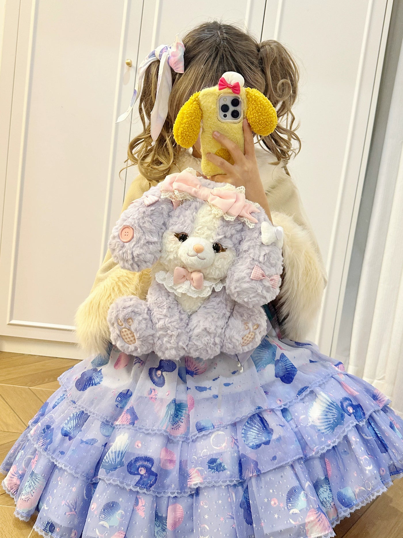 Mango Maruko - Plush Puppy Face Backpack - Plush Lolita backpack