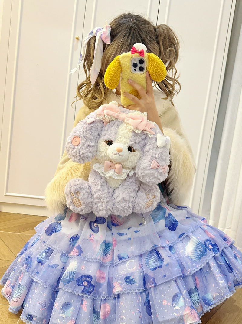 Mango Maruko - Plush Puppy Face Backpack - Plush Lolita backpack