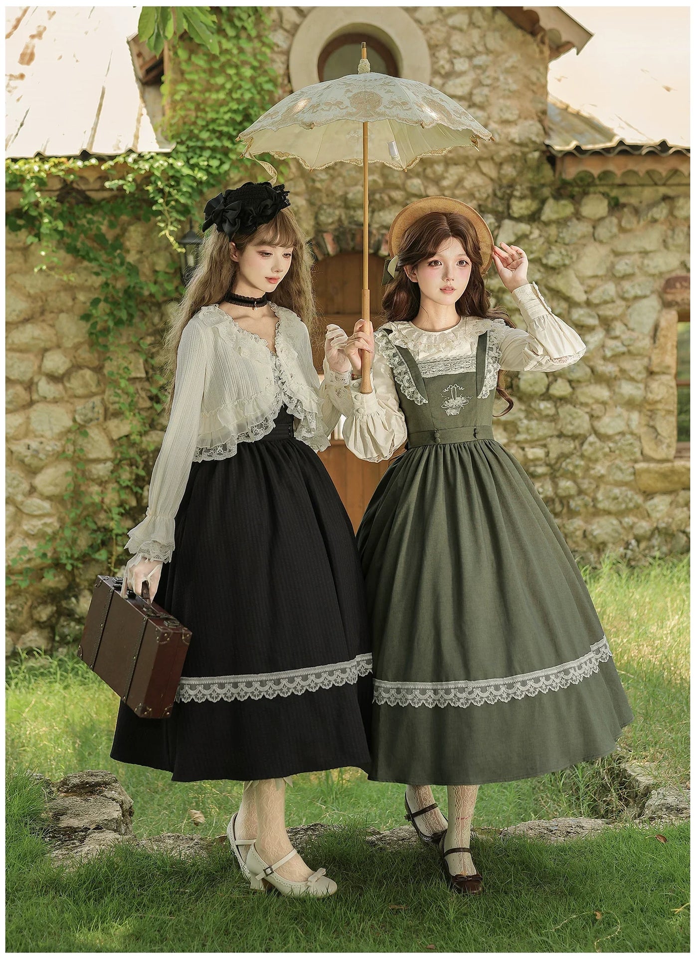 WithPUJI - Oak in the Wind - Classic Lolita JSK Dress with Rose Basket Embroidery - product detail 12