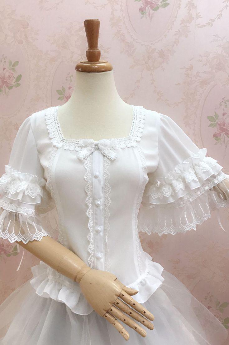Yilia - Summer Lace Short Sleeve Lolita - Blouse Innerwear