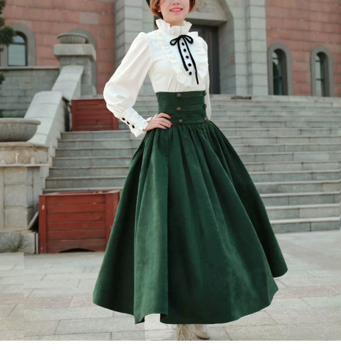 LACE GARDEN - Magic Academy - Leg-of-Mutton-Sleeve Ruffle Blouse