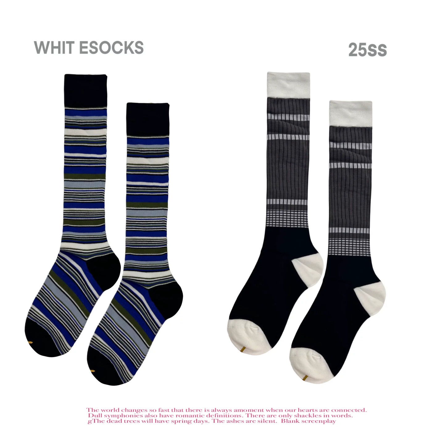 White Socks - Retro Color-Block - Mid-Calf Striped Socks in Single or Multi-Pair Packs