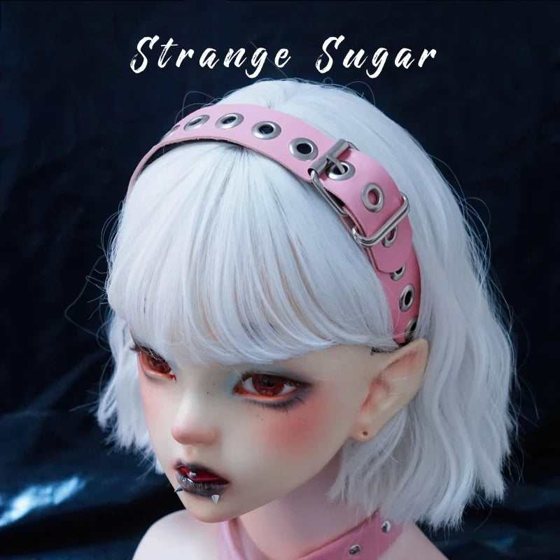 Strange Sugar - Gothic Lolita KC Faux Leather Punk - Lolita Hair Accessories Headwear