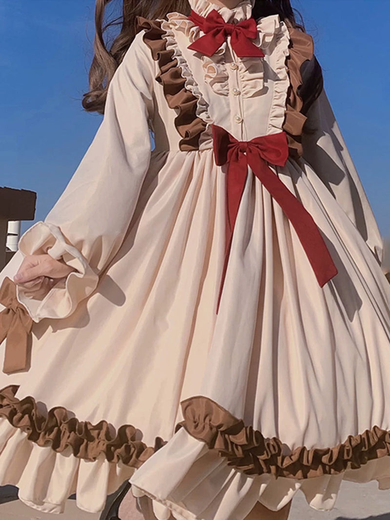 Yueele - Cocoa Cream Autumn - Plus-Size Sweet Lolita OP Dress - detail view 4