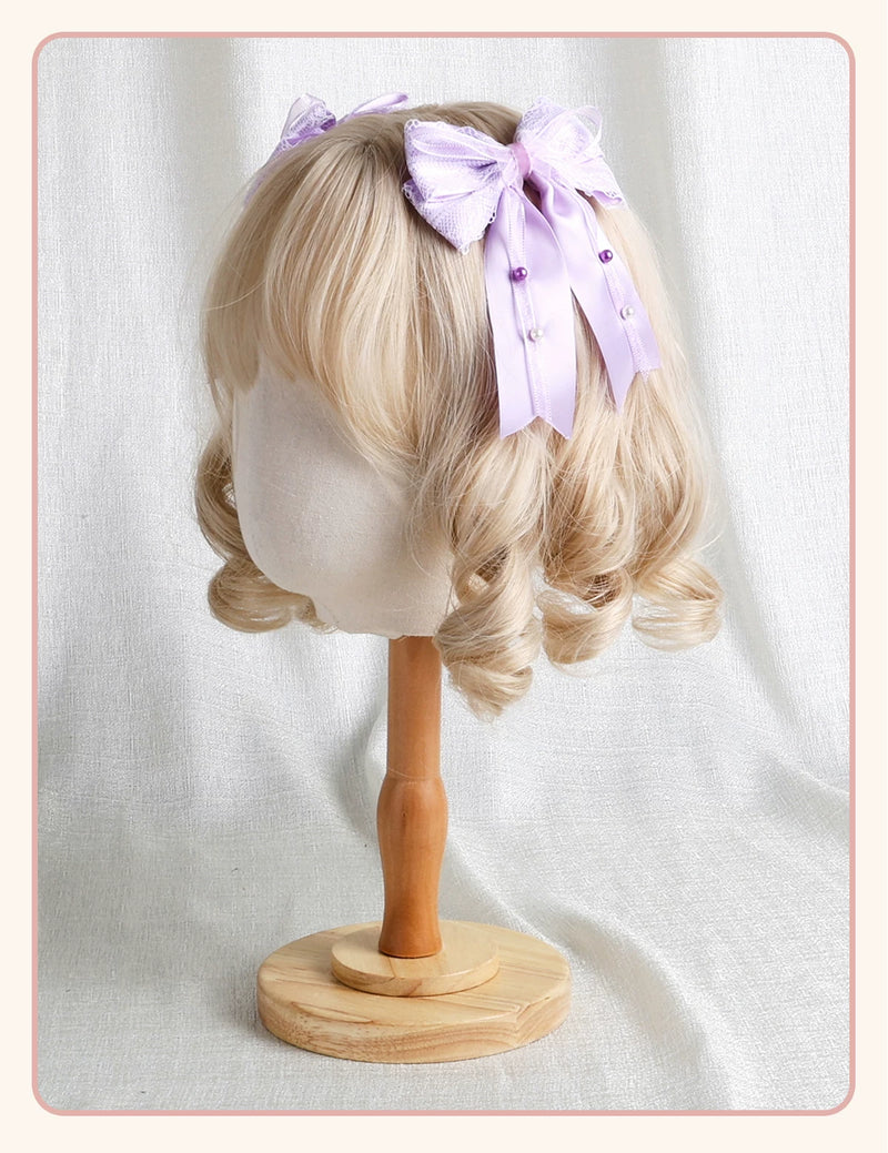 Stardust Rose - Taro Bridal - Purple Floral Headwear and Hand-Sleeve Options with Bows