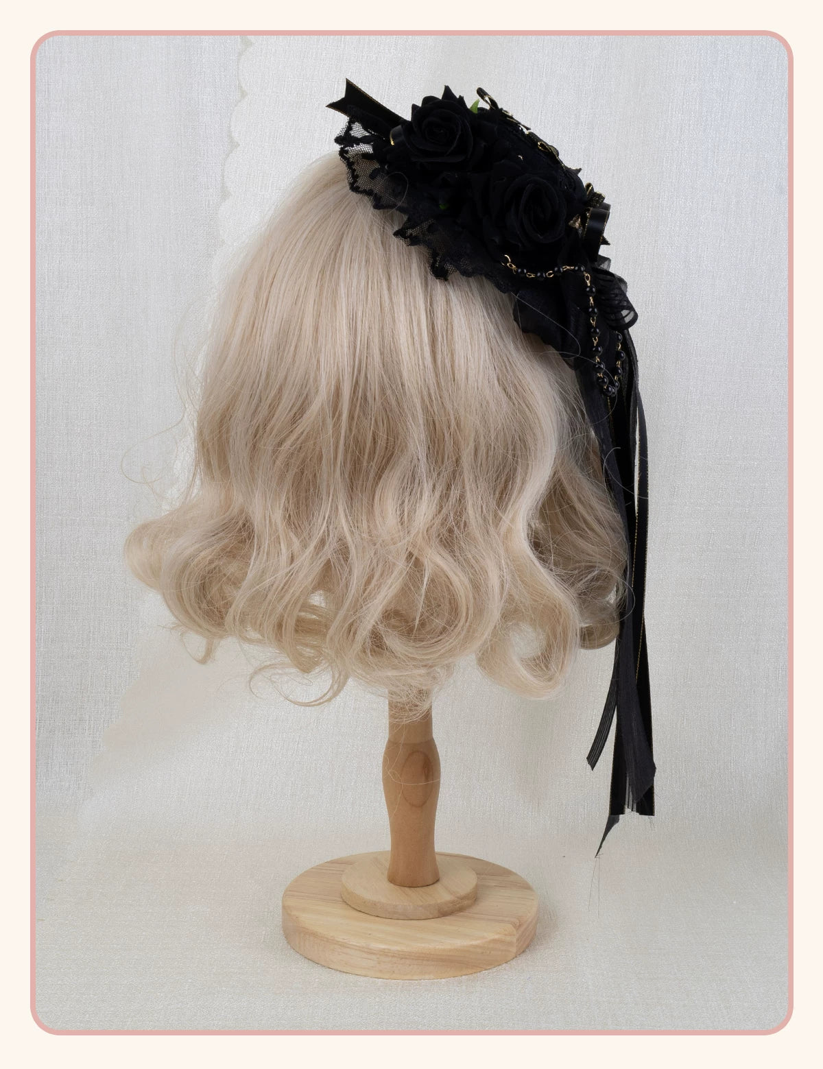 Stardust Rose - Dark Gothic - Black-and-Gold Mini Hat Hair Accessory with Layered Bows