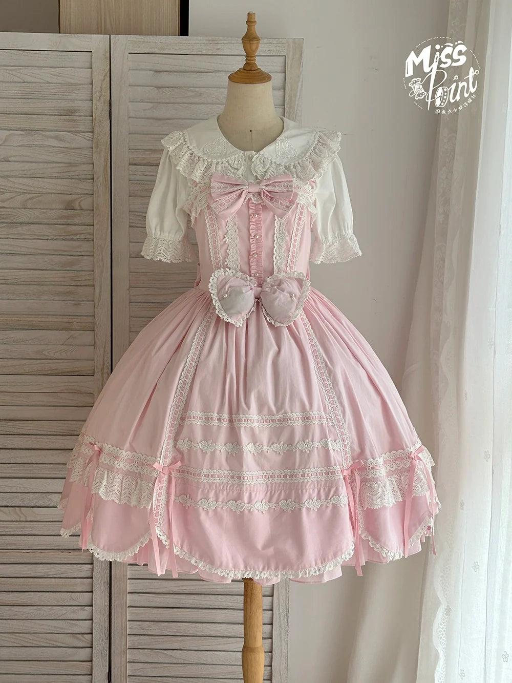 Vintage Petal Rabbit - Cotton Old School Lolita JSK Dress, Petal-shaped Hem (2XL L M S XL XS) 43136:769642