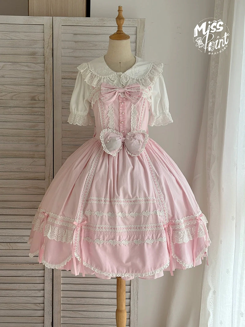 Vintage Petal Rabbit - Cotton Old School Lolita JSK Dress, Petal-shaped Hem (2XL L M S XL XS) 43136:769642