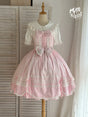 Pink JSK + a fabric bow brooch only / XS