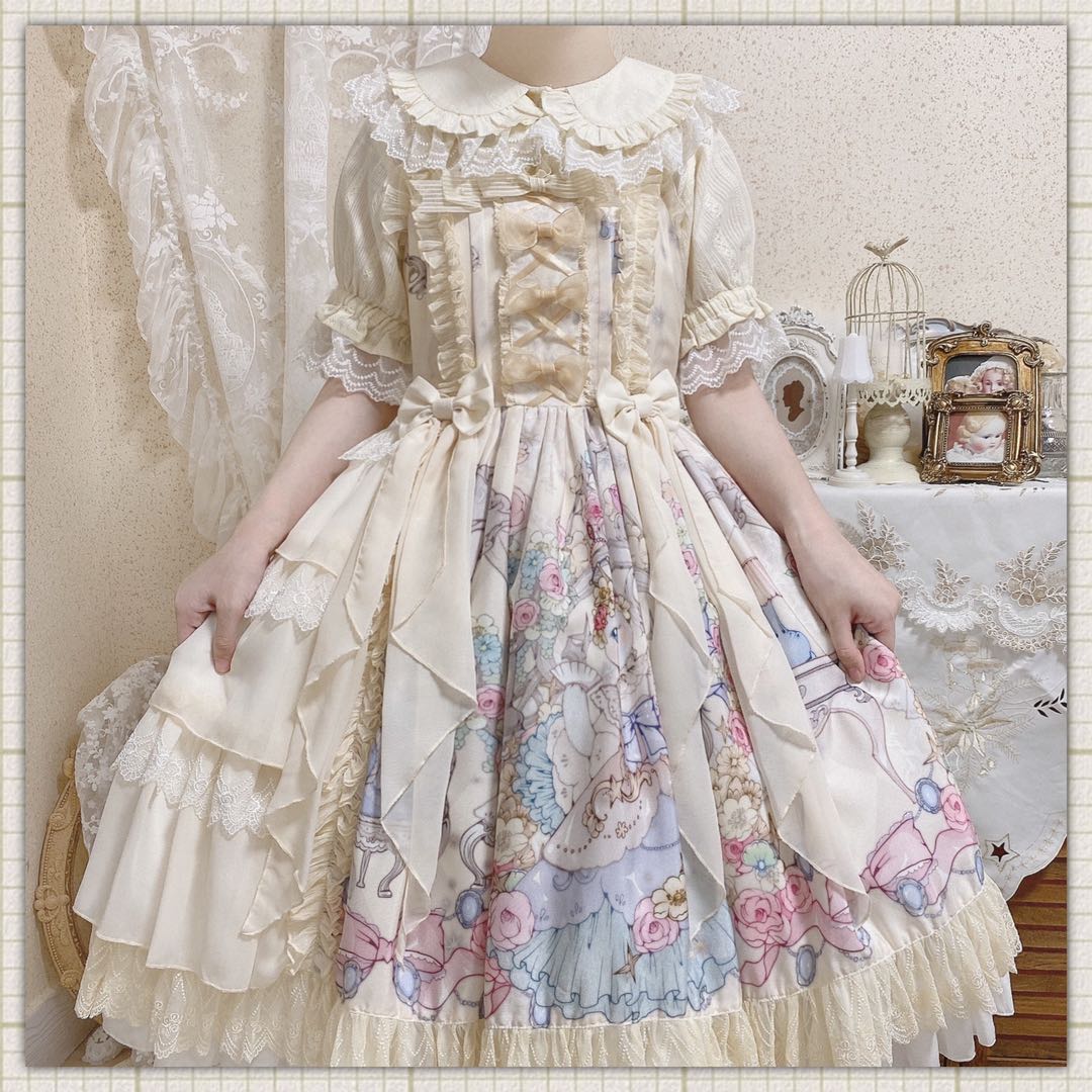 MIST - Ruffled Collar - Milk white or ivory Sweet Lolita short-sleeve shirt with ruffled collar - product detail 2