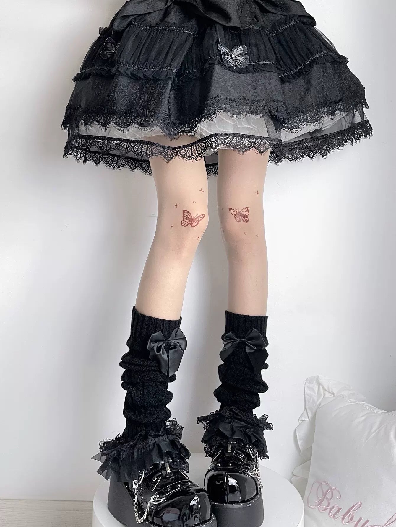 Fantasy Doll - Butterfly Illusion - Skin-Tone Pantyhose with Butterfly Motifs