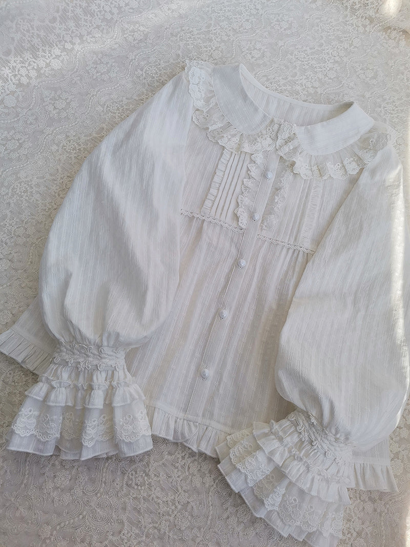 Yilia - Long Sleeve Lovely Lolita Cotton - Blouse Innerwear
