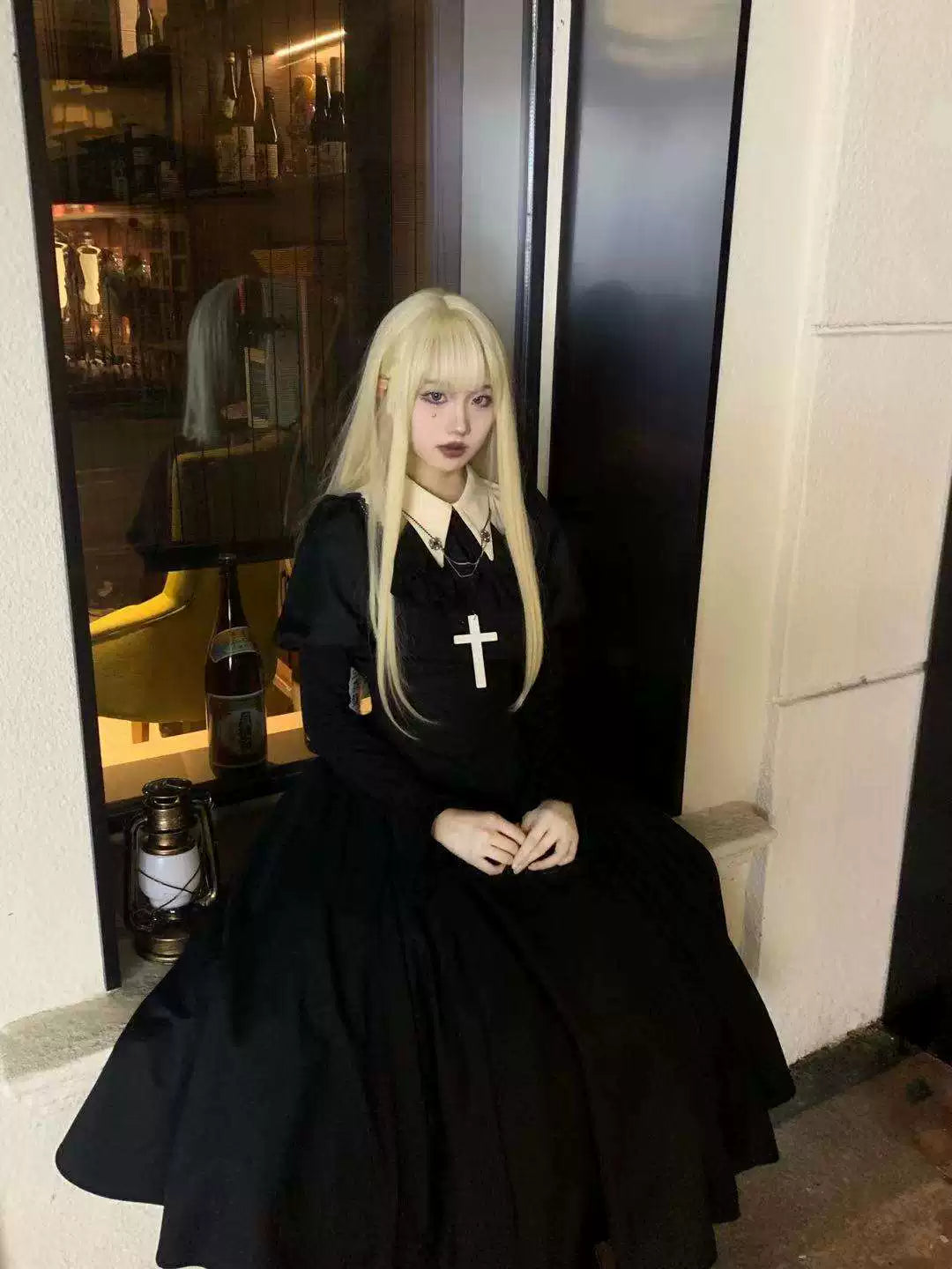 Dream Fu - Judgment 2023 - Gothic OP Dress or Shirt-and-Waist-Cincher Long-Skirt Set with Bib Collar