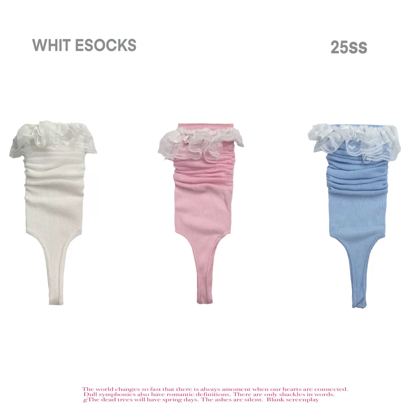White Socks - Scrunch Stirrup - Thin Mid-Calf Stirrup Socks with Scrunch Shaping