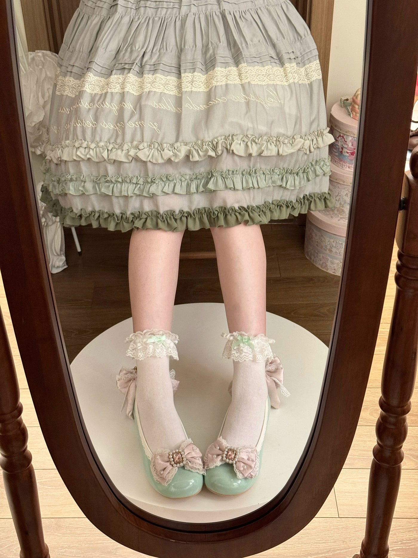 Fantasy Doll - Fresh Lace Bow - Cotton Short Socks with Lace Cuffs