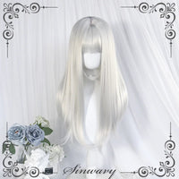 Sinwavy - Pearl Silver-White Long Straight Wig - Mermaid Tears - Silver-White - Slightly Curled Tail, No Sideburns