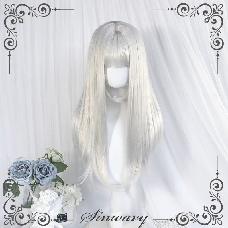Sinwavy pearl silver-white long straight wig - view 6