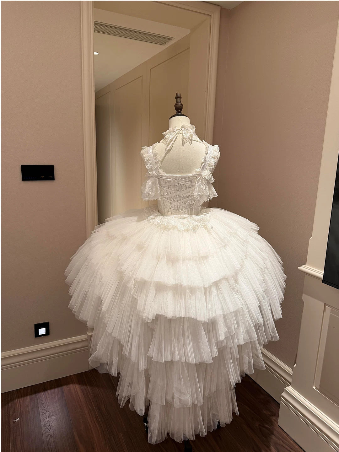 Creamy - White Prayer Ballet - White JSK Dress Set with Lace Ruffles